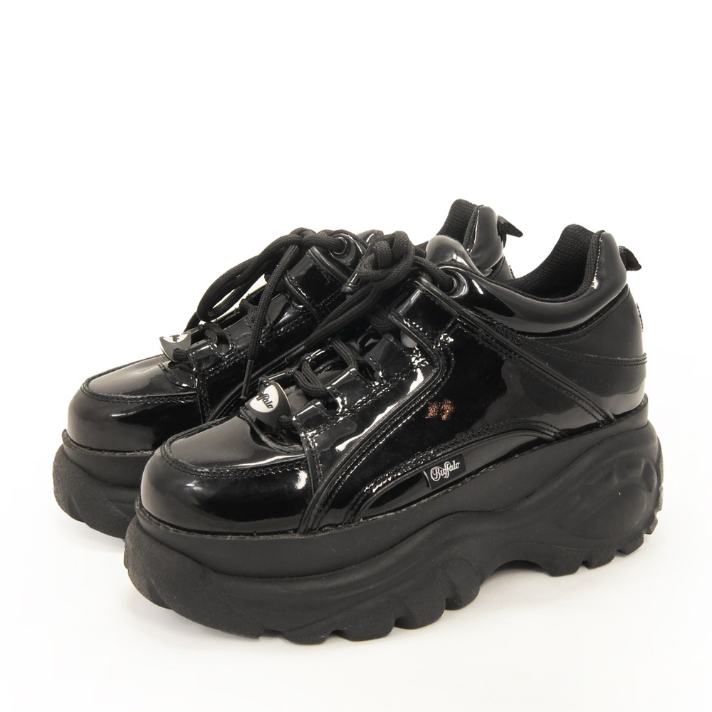 Buffalo David Bitton Shiny Black Platform Shoes